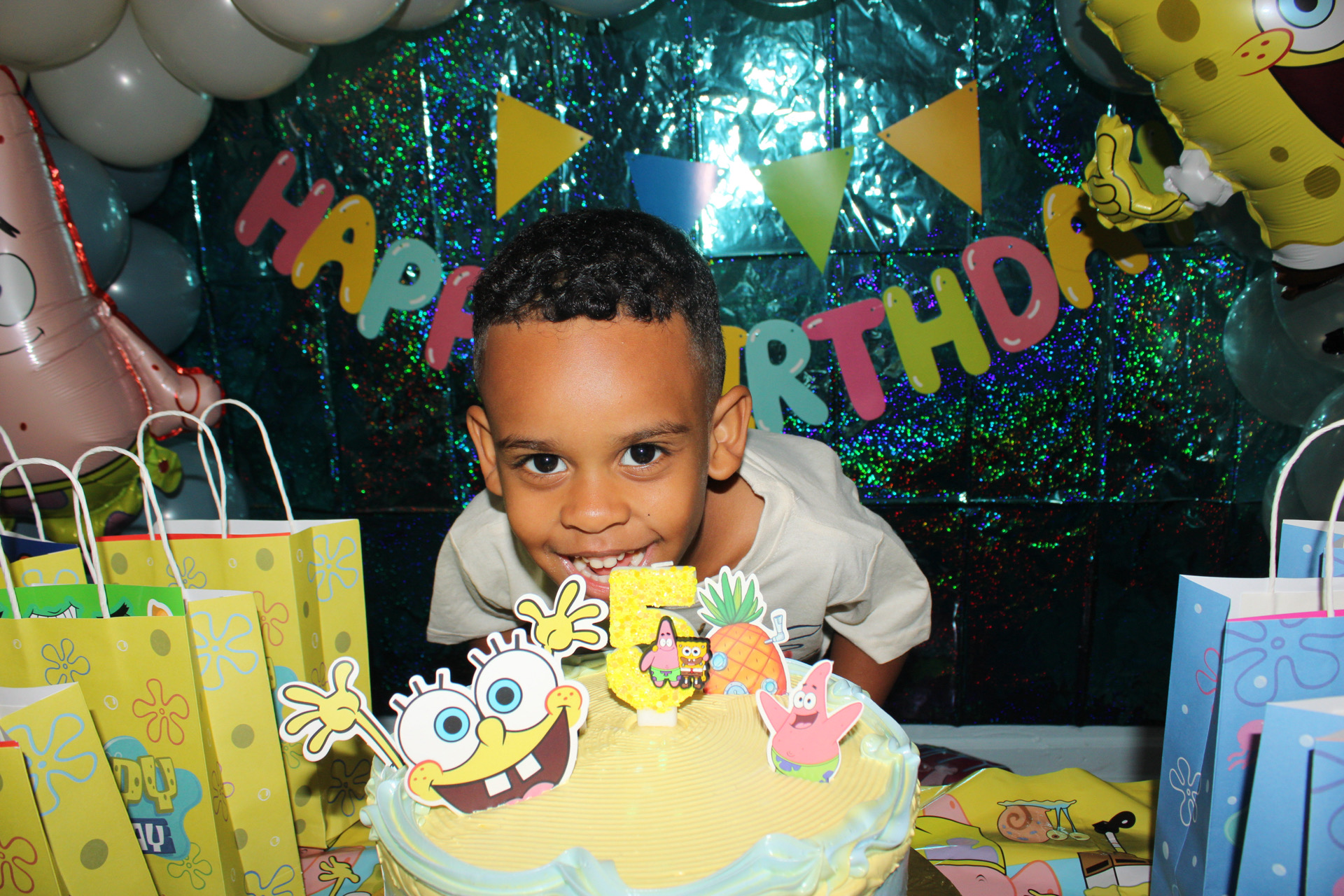 A child celebrating a birthday at Learning Cube
